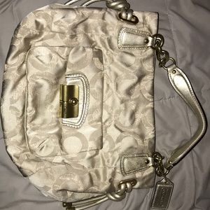 Coach silver and gold purse